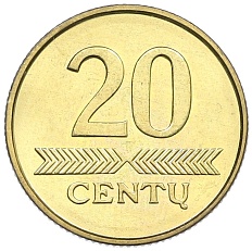 20 центов 2010 года Литва — Фото №2