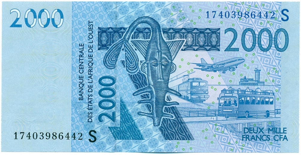 2000 франков 2003 года Западно-Африканский валютный союз — литера S (Гвинея-Бисау) — Фото №1