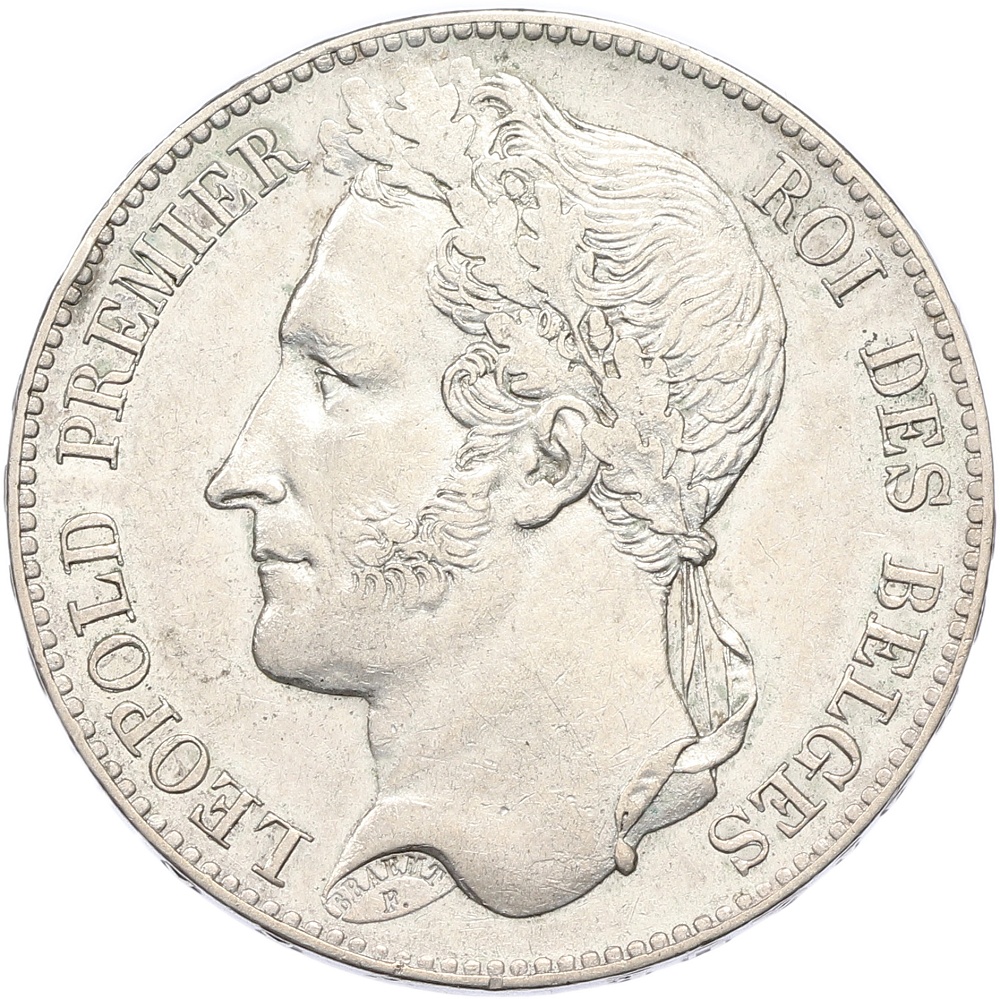 5 франков 1848 года Бельгия (Леопольд I) — Фото №2