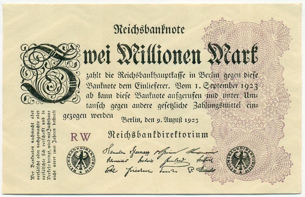 2 миллиона марок 1923 года Германия — Фото №1