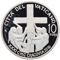 10 евро 2016 года Ватикан «Всемирный день молодежи» — Фото №1