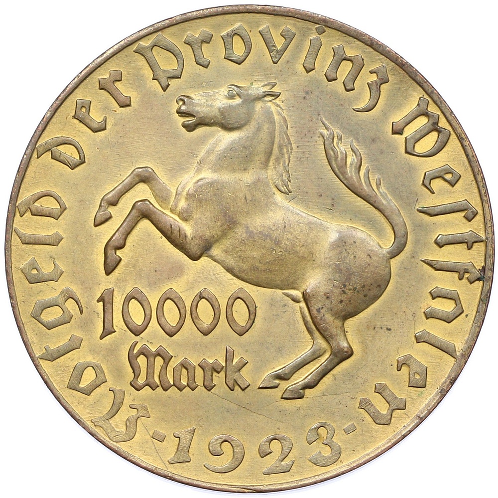 10000 марок 1923 года Германия — Вестфалия (Нотгельд) — Фото №1