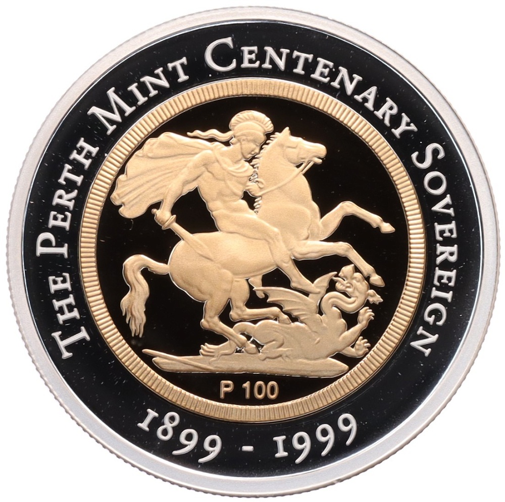 100 долларов 1999 года Австралия «100 лет монетному двору города Перт» — Фото №1