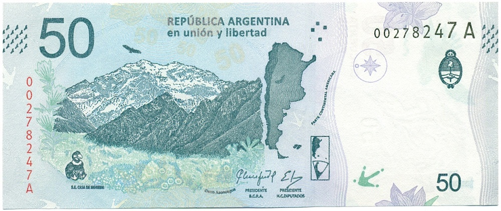 50 песо 2018 года Аргентина — Фото №2