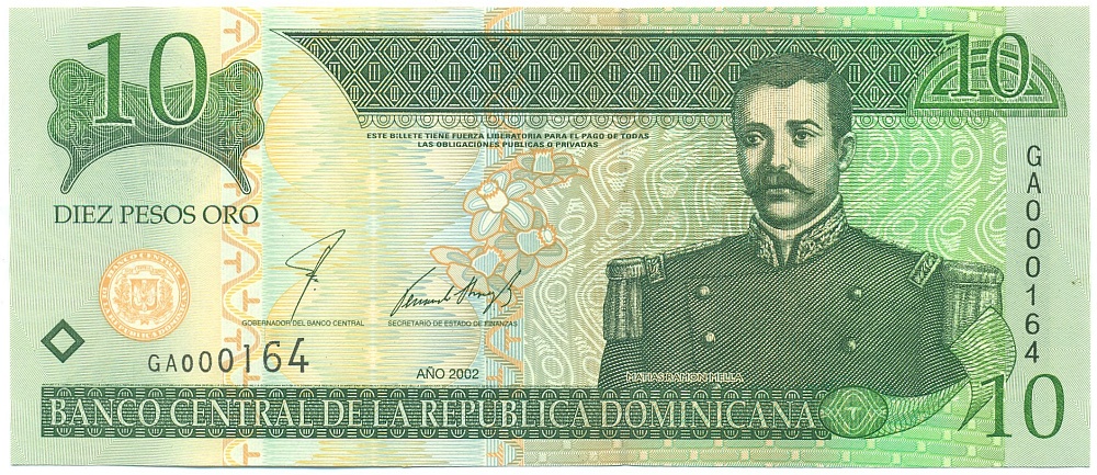 10 песо 2002 года Доминиканская республика — Фото №1