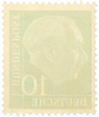 Почтовая марка 10 пфеннигов 1954 года Западная Германия (ФРГ) — Фото №2