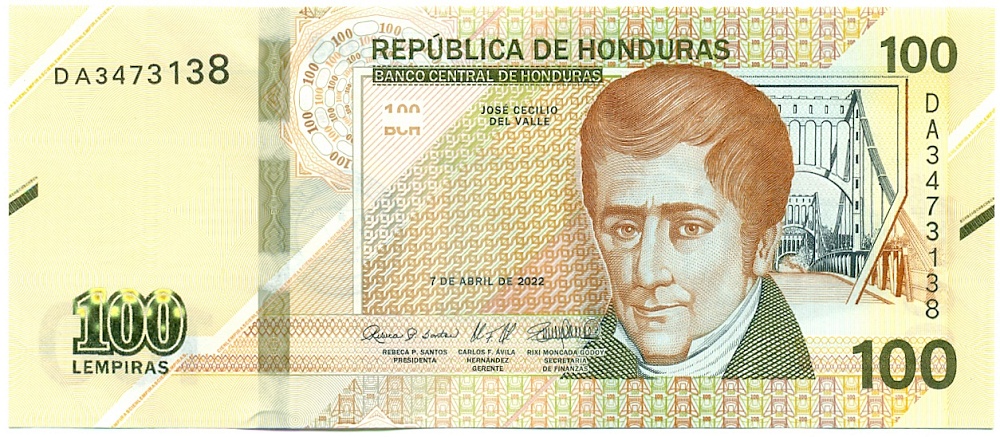 100 лемпир 2022 года Гондурас — Фото №1