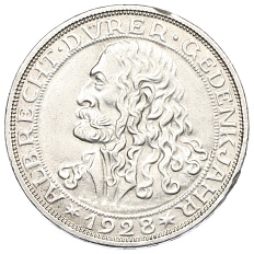 3 рейхсмарки 1928 года Германия «400 лет со дня смерти Альбрехта Дюрера» — Фото №1