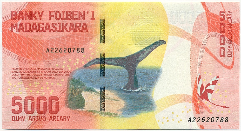 5000 ариари 2017 года Мадагаскар — Фото №2