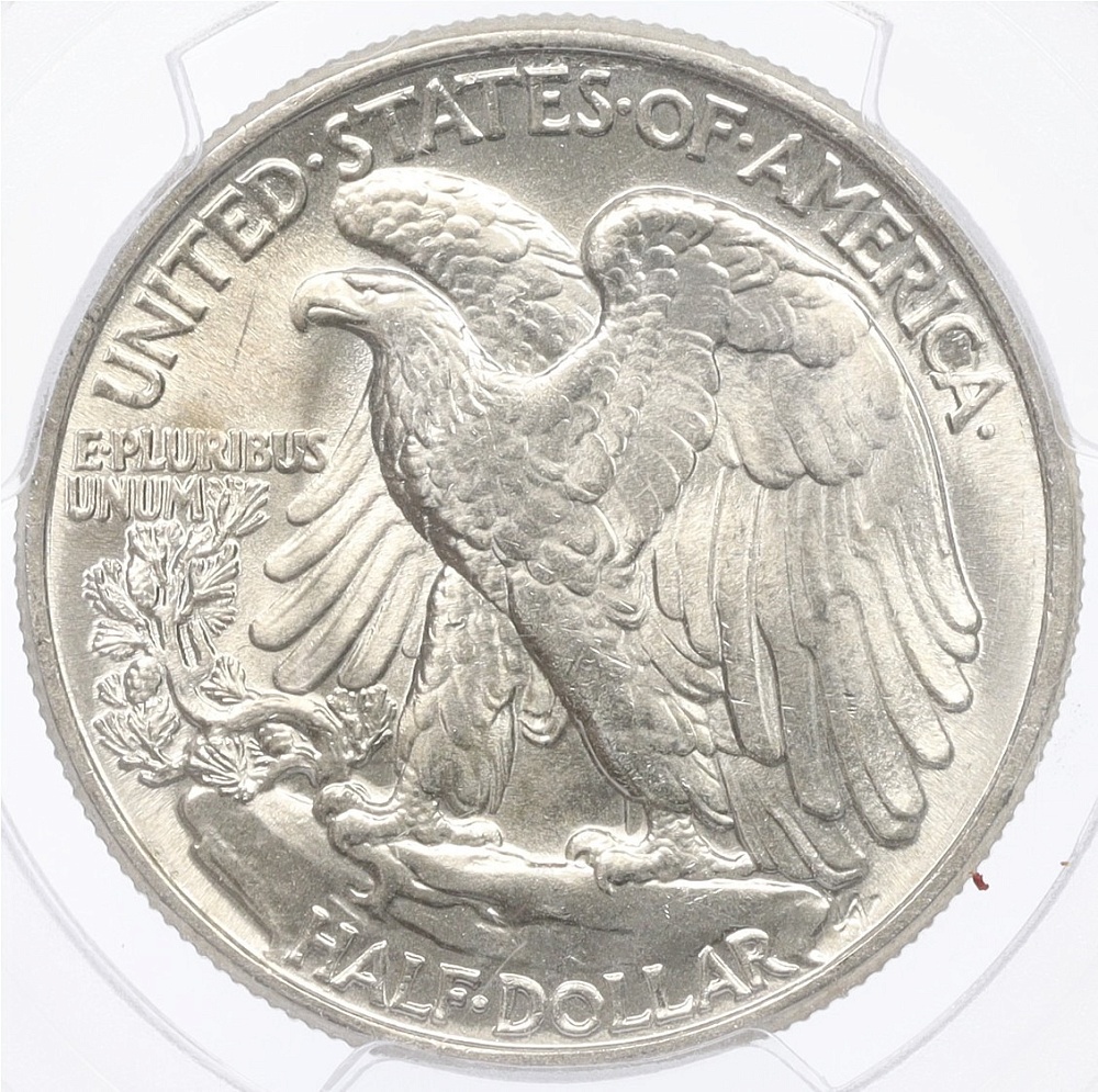 1/2 доллара (50 центов) 1945 года США — в слабе PCGS (MS63) — Фото №2