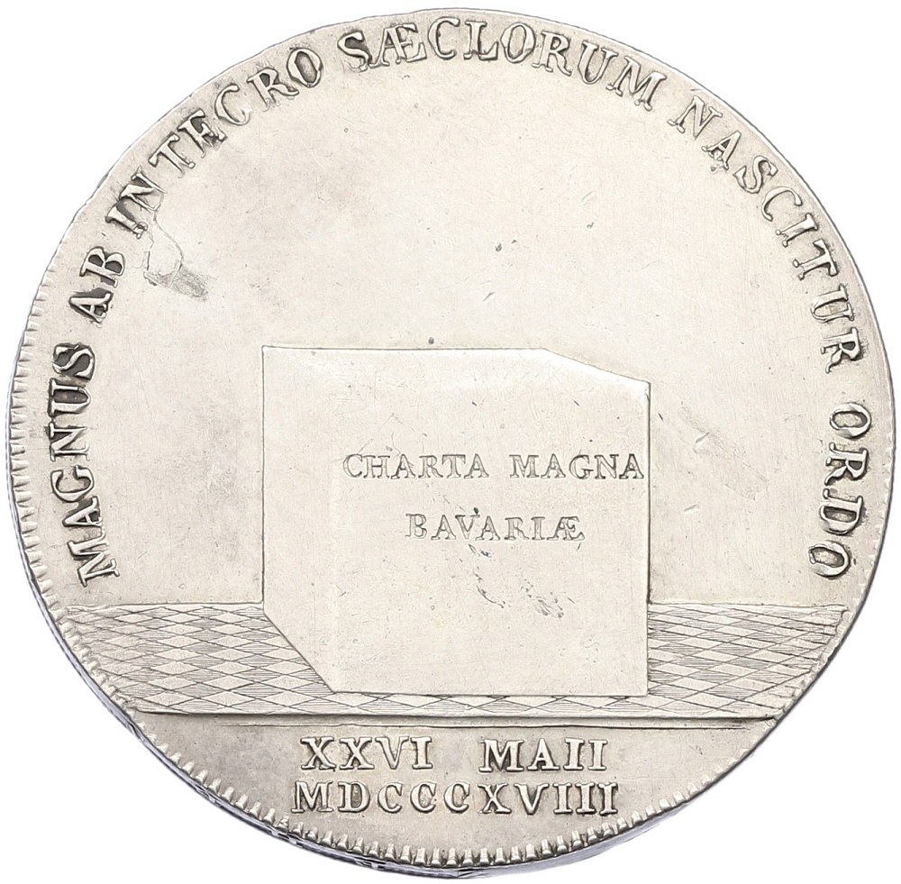 1 талер 1818 года Бавария «Предоставление Конституции Баварии» — Фото №1