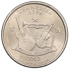 1/4 доллара (25 центов) 2002 года P США «Штаты и территории — Теннесси» — Фото №1