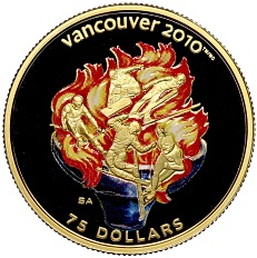 75 долларов 2009 года Канада «XXI зимние Олимпийские Игры 2010 в Ванкувере — Олимпийский дух» — Фото №1