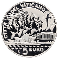 5 евро 2008 года Ватикан «Всемирный день молодежи» — Фото №1