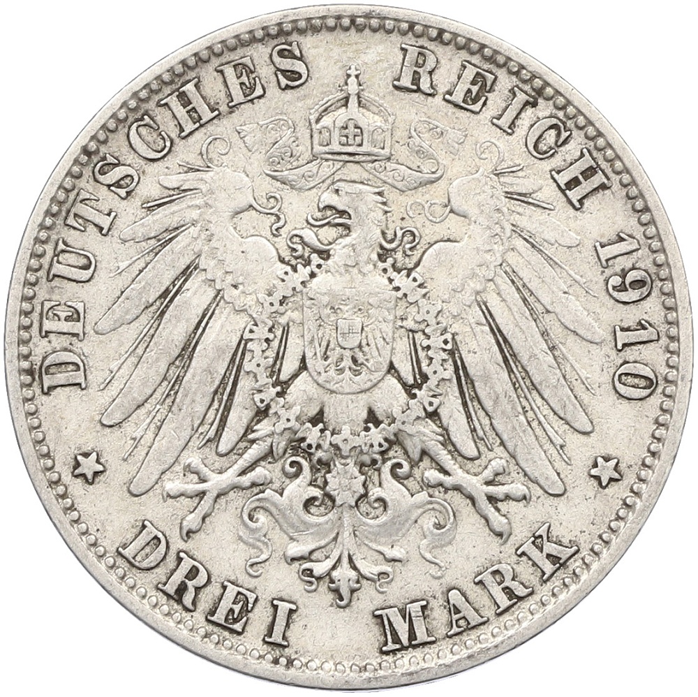 3 марки 1910 года Германия (Бавария) — Фото №2