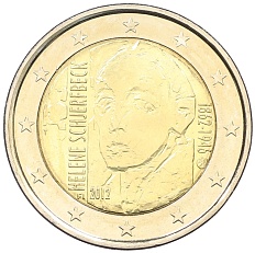 2 евро 2012 года Финляндия «150 лет со дня рождения Хелены Шерфбек» — Фото №1
