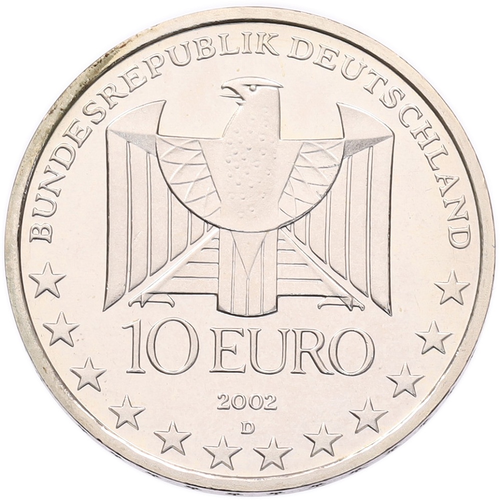 10 евро 2002 года D Германия «100 лет Берлинскому метро» — Фото №2