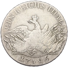 1 рейхсталер 1786 года А Пруссия — Фото №1