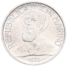 1 лира 1972 года Сан-Марино — Фото №2