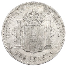 1 песета 1900 года Испания — Фото №2