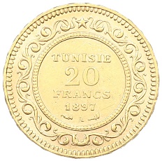 20 франков 1897 года Тунис — Фото №1