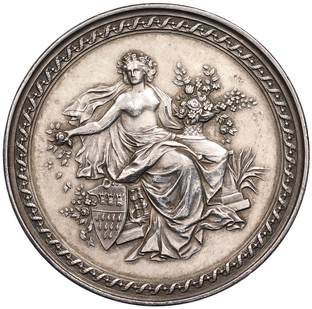 Медаль 1888 года Германия «Международная выставка садоводства в Кельне» — Фото №1