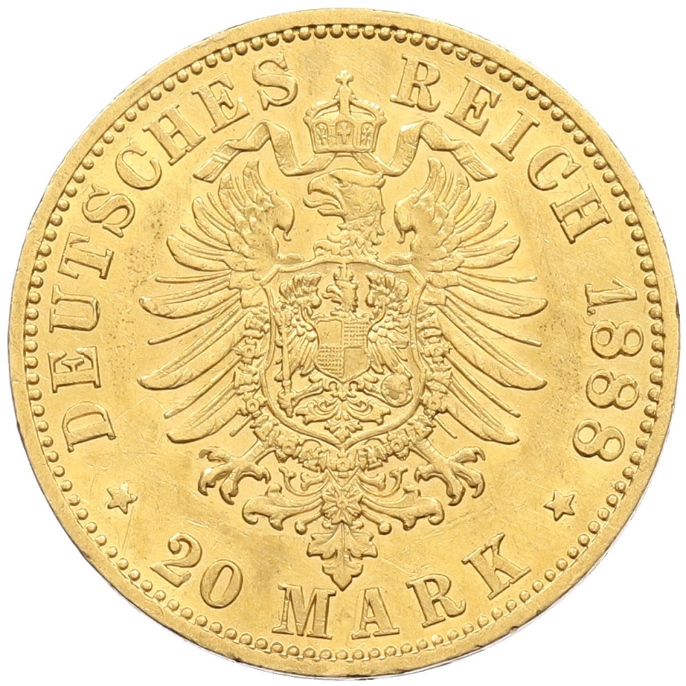 20 марок 1888 года Германия (Пруссия) — Фото №2