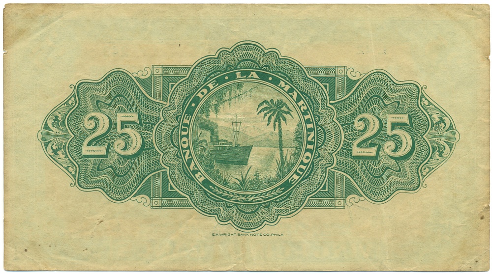 25 франков 1943-1945 года Мартиника — Фото №2