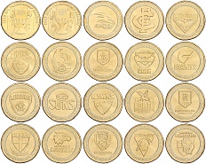 Набор из 20 монет 1 доллар 2023 года Австралия «Австралийская футбольная лига» (в буклете) — Фото №1