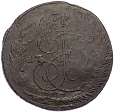 5 копеек 1770 года ЕМ Российская Империя (Екатерина II) — Фото №1