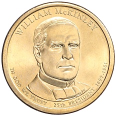 1 доллар 2013 года Р США «25-й президент США Уильям Мак-Кинли» — Фото №1