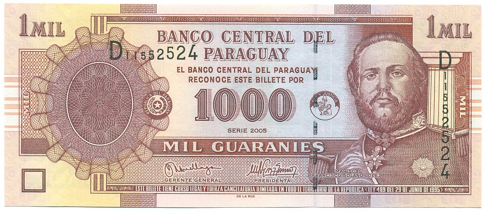 1000 гуарани 2005 года Парагвай — Фото №1