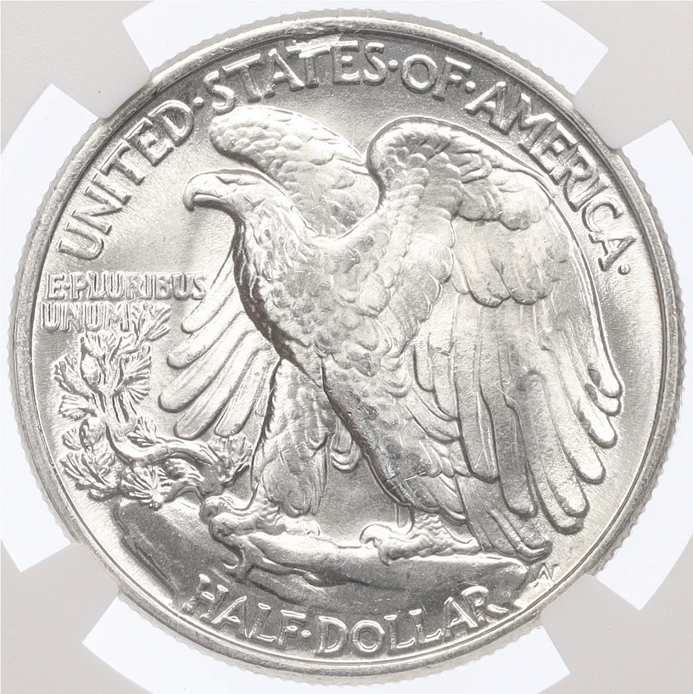 1/2 доллара (50 центов) 1946 года США — в слабе NGC (MS64) — Фото №2