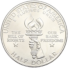 1/2 доллара (50 центов) 1993 года W США «Билль о правах — Джеймс Мэдисон» — Фото №2
