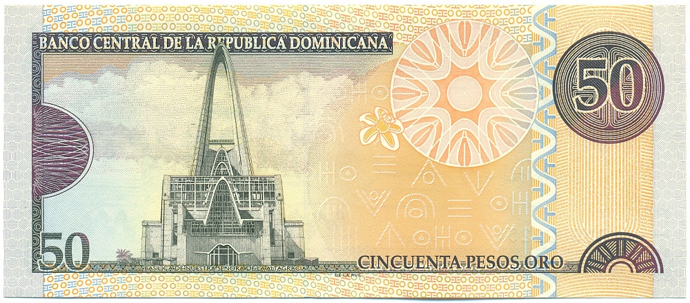 50 песо 2008 года Доминиканская республика — Фото №2