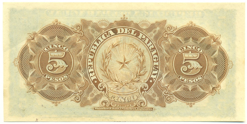 5 песо 1907 года Парагвай — Фото №2