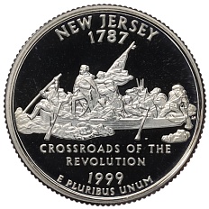 1/4 доллара (25 центов) 1999 года S США «Штаты и территории — Нью-Джерси» — Фото №1