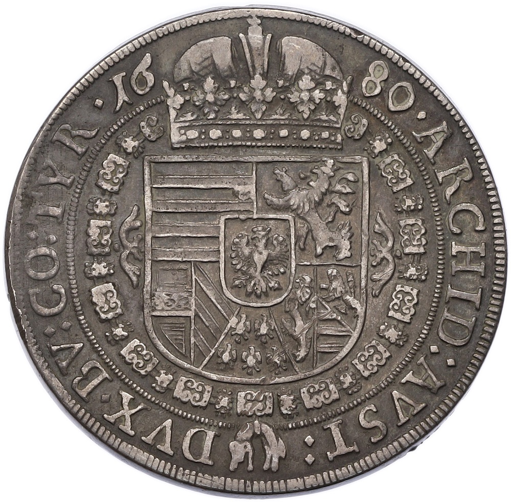 1 талер 1680 года Австрия (Тироль) Леопольд I — Фото №2