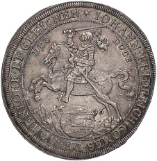 1 талер 1696 года Гогенлоэ-Нойенштайн-Эринген — Иоганн Фридрих I — Фото №1