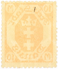 Почтовая марка 10 марок 1922-1923 года Данциг — Фото №2
