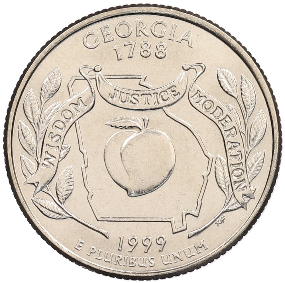 1/4 доллара (25 центов) 1999 года D США «Штаты и территории — Джорджия» — Фото №1