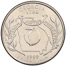 1/4 доллара (25 центов) 1999 года D США «Штаты и территории — Джорджия» — Фото №1