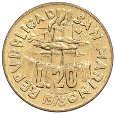 20 лир 1978 года Сан-Марино «Работа» — Фото №2