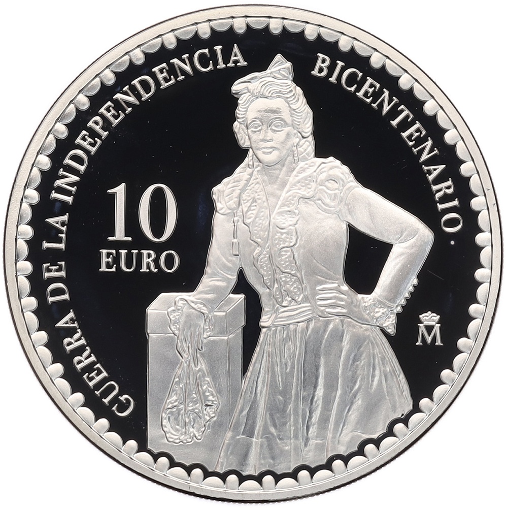 10 евро 2008 года Испания «Война за независимость — Мануэла Маласанья» — Фото №1