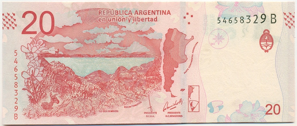 20 песо 2017 года Аргентина — Фото №2