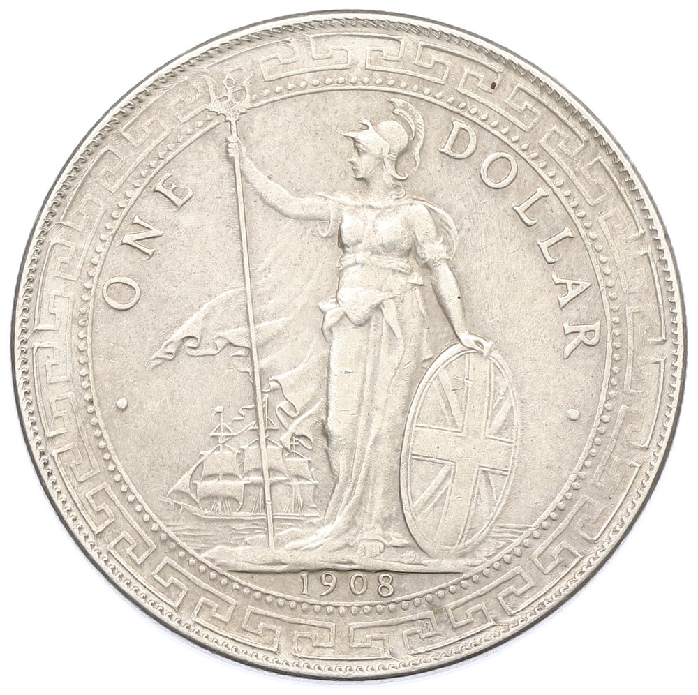 1 доллар 1908 года Великобритания «Торговый доллар» — Фото №1