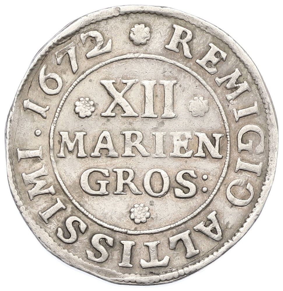 12 мариенгрошей 1672 года Брауншвейг-Вольфенбюттель — Фото №2