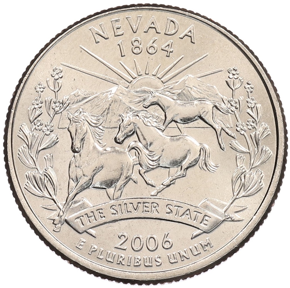 1/4 доллара (25 центов) 2006 года P США «Штаты и территории — Невада» — Фото №1