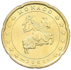 20 евроцентов 2001 года Монако — Фото №1