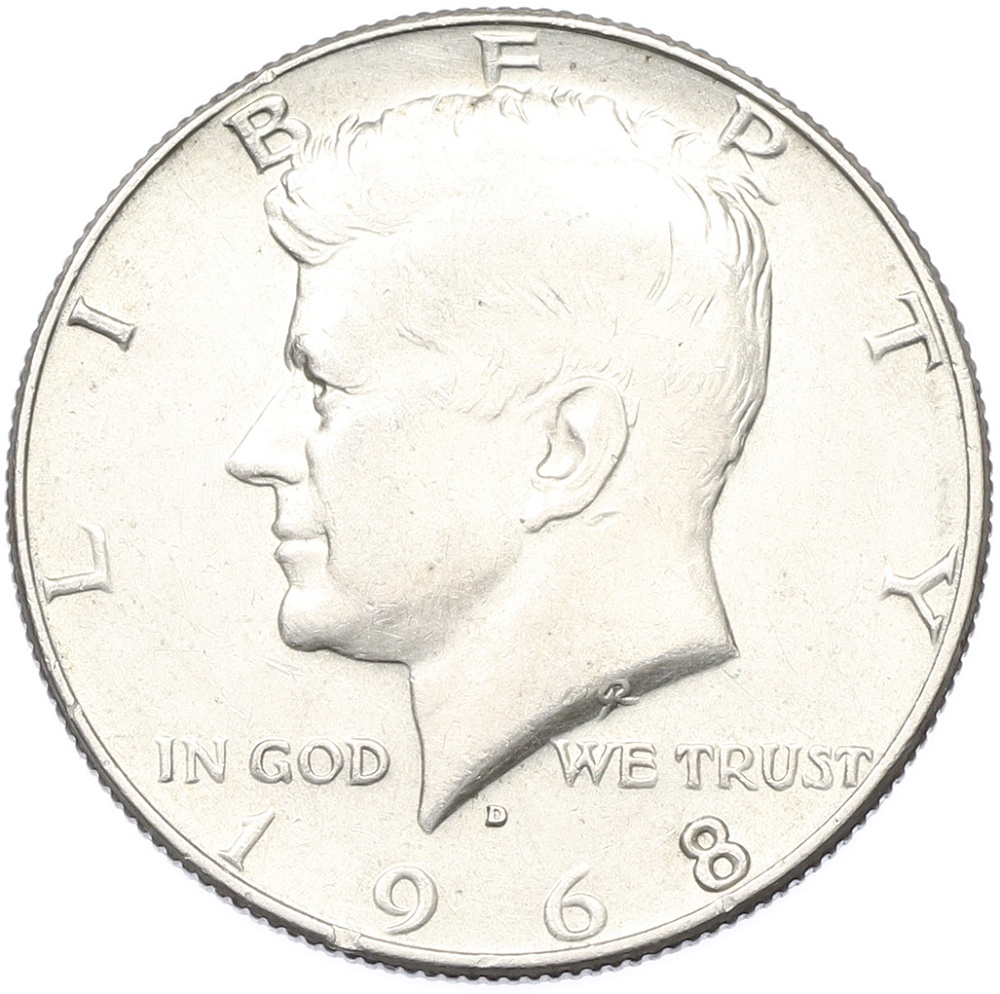 1/2 доллара (50 центов) 1968 года D США — Фото №1